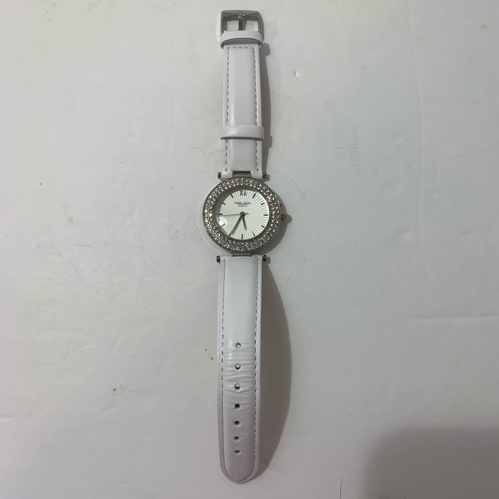 Never Worn Departe White Watch with Rhinestones